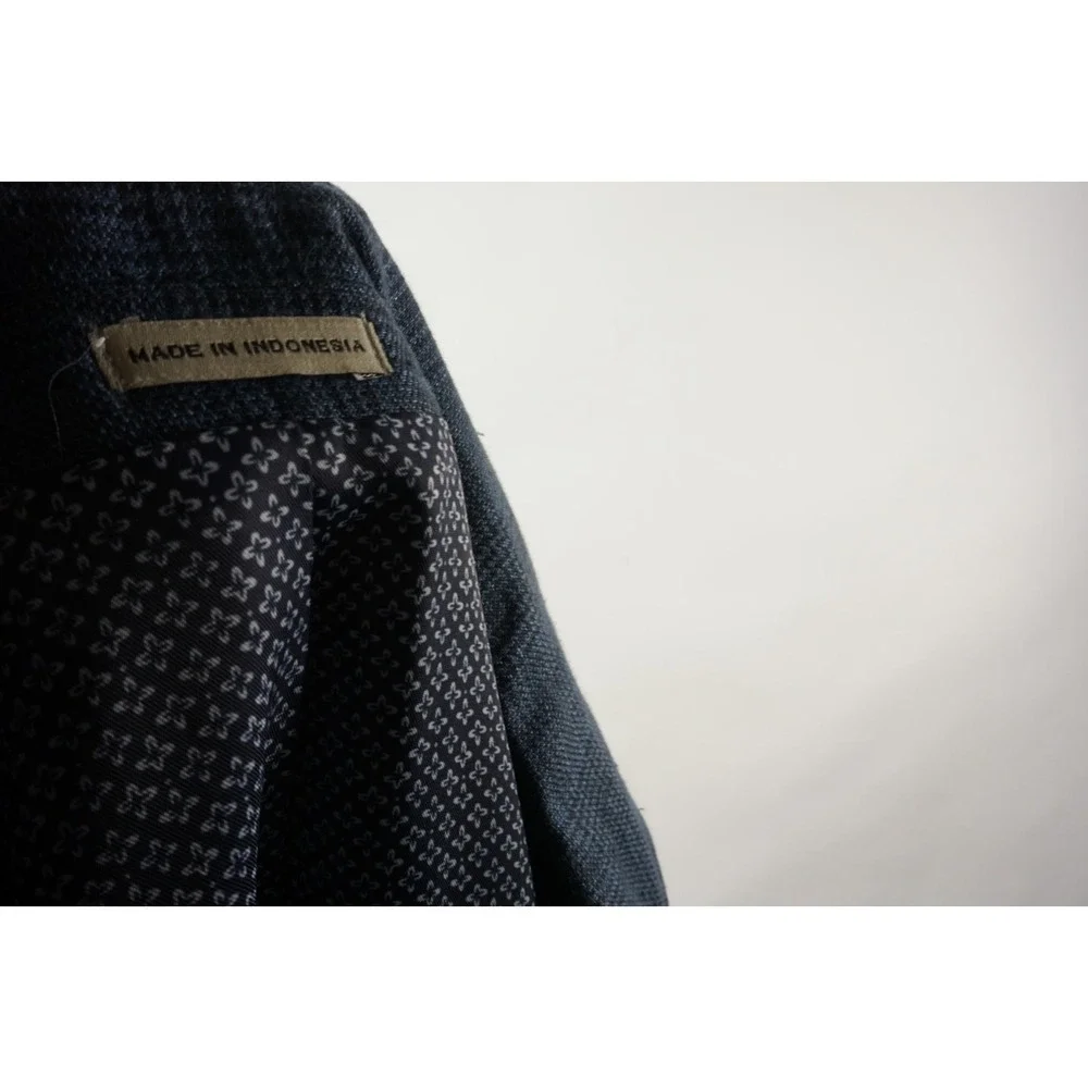 Joseph Abboud‎ 100% Slim Prince of Wales Plaid Sport Coat Men's 46L Blue Recent
